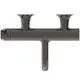 Ideal Standard Badearmatur in Magnetic Grey mit zwei Ausläufen, einem zentralen Auslauf und einem Bedienknopf für die Wassersteuerung.